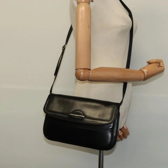 BALLY Shoulder Bag Leather Black Auth BA1165 - Picture 3 of 16